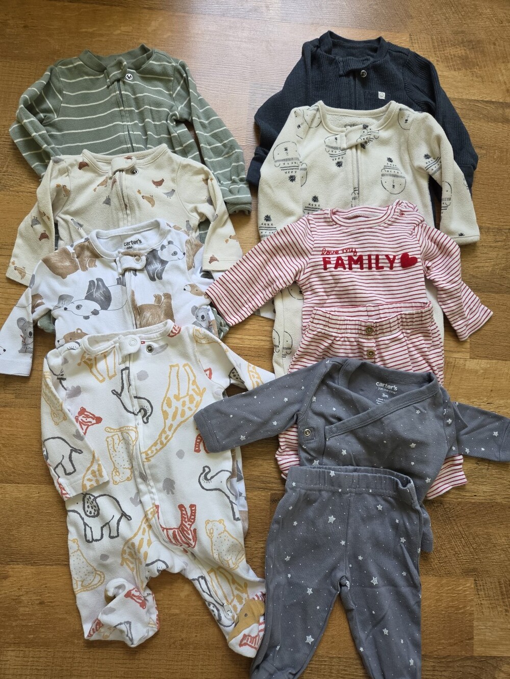 Carter's Baby Clothes Lot - Gender Neutral - Zipper Footies & Matching Sets